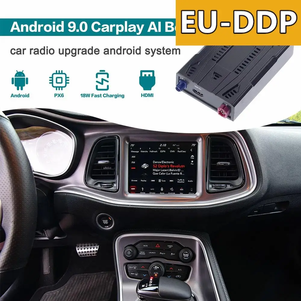 

128 ГБ Carplay Ai Box Обновление Android авто для Dodge Challenger 2017 - 2020 автомобильное радио стерео Интеллектуальный мультимедийный проигрыватель WIfi