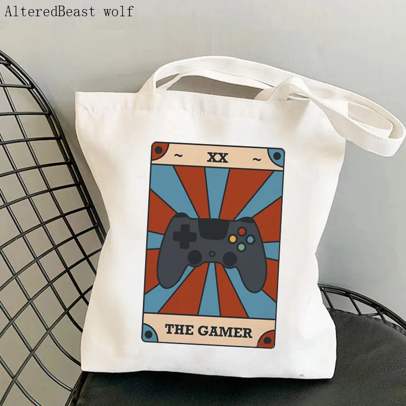 Women Shopper bag The Full Tarot deck Printed Bag Harajuku Shopping Canvas Shopper Bag girl handbag Tote Shoulder Lady Bag