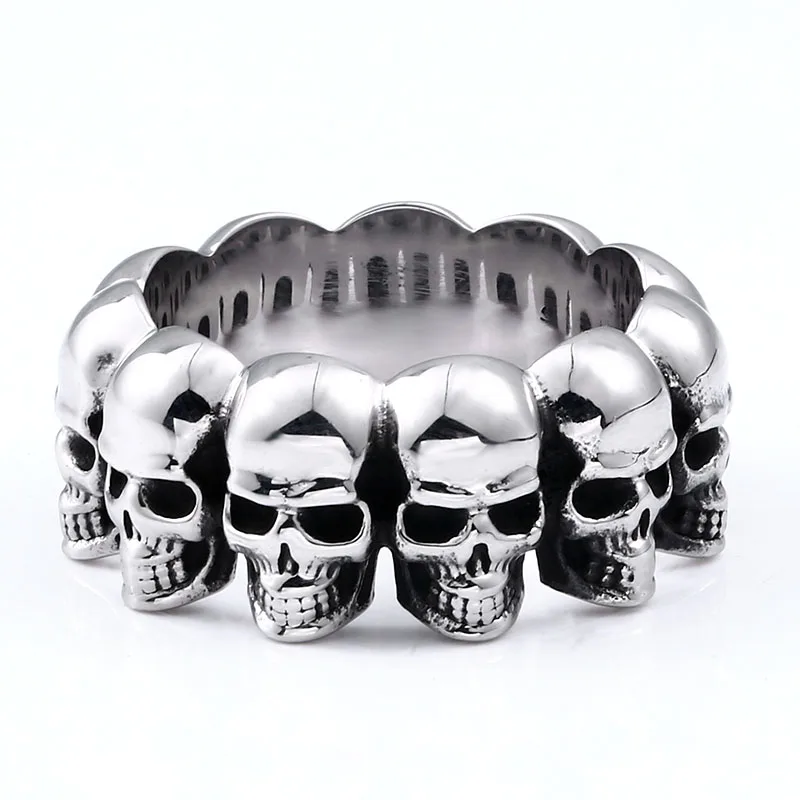 BEIER 316L Stainless Steel Skull Ring Men\'s Ring Punk Biker Party Gothic Jewelry High Quality