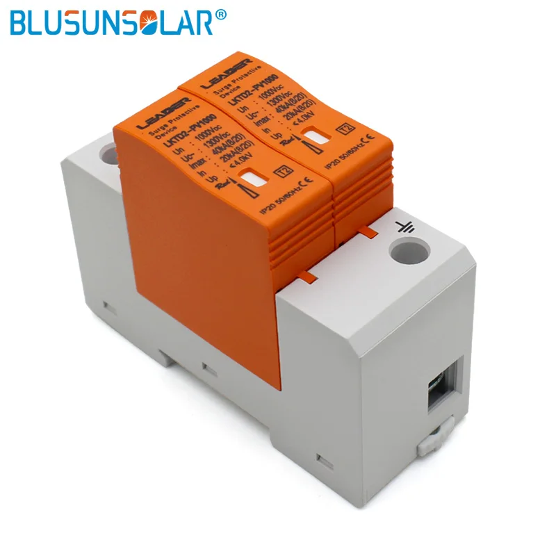 2 pcs/lot 2P DC1000V 20/40KA DC Surge Arrestor Protective Device for Solar System Protection