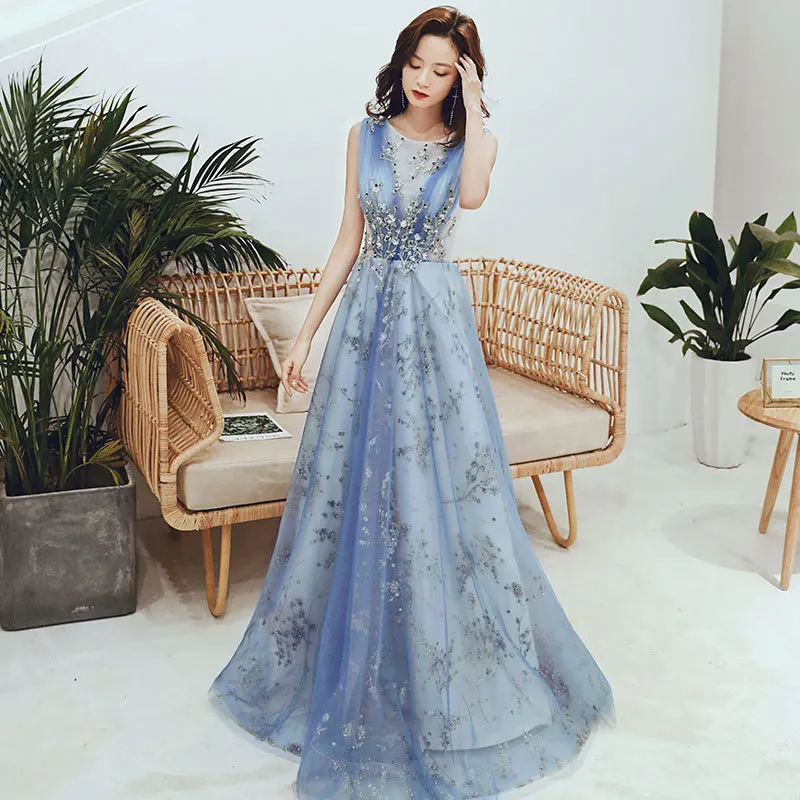 Evening Dress Female Long Section 2022 Spring New Temperament Banquet Dress Elegant Evening Dress Host Dress Female