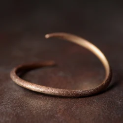 Hand Forged Cuff Solid Copper Bracelet Rustic Metal Do Old Punk Bangle Viking Handmade Jewelry Unisex Couple Lover Accessories