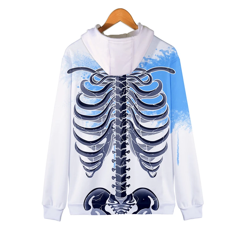 

Fashion Cool People Skeleton 3d Hoody Costume Men Women Zipper Hoodies Jacket Tops Long Sleeve Boys Girls Hooded Sweatshirts 4XL