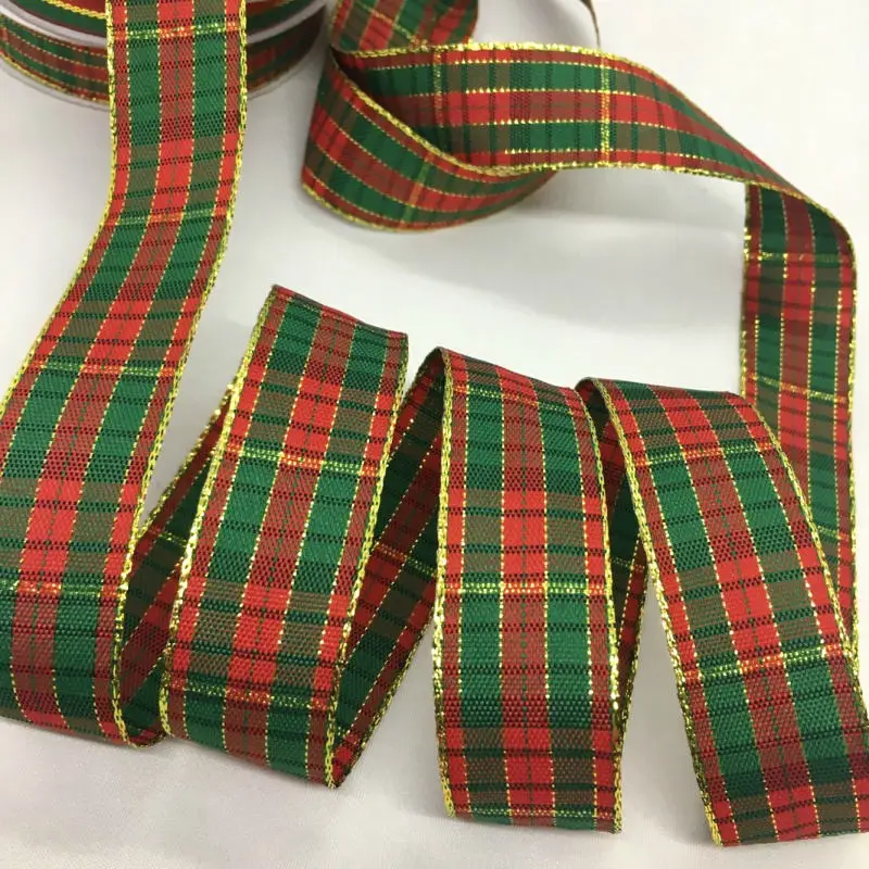 2.5cm 3.8cm 5Y percalle Tartan nastro natalizio per artigianato fatto a mano Cakebox regalo imballaggio floreale fiocchi da sposa Deco