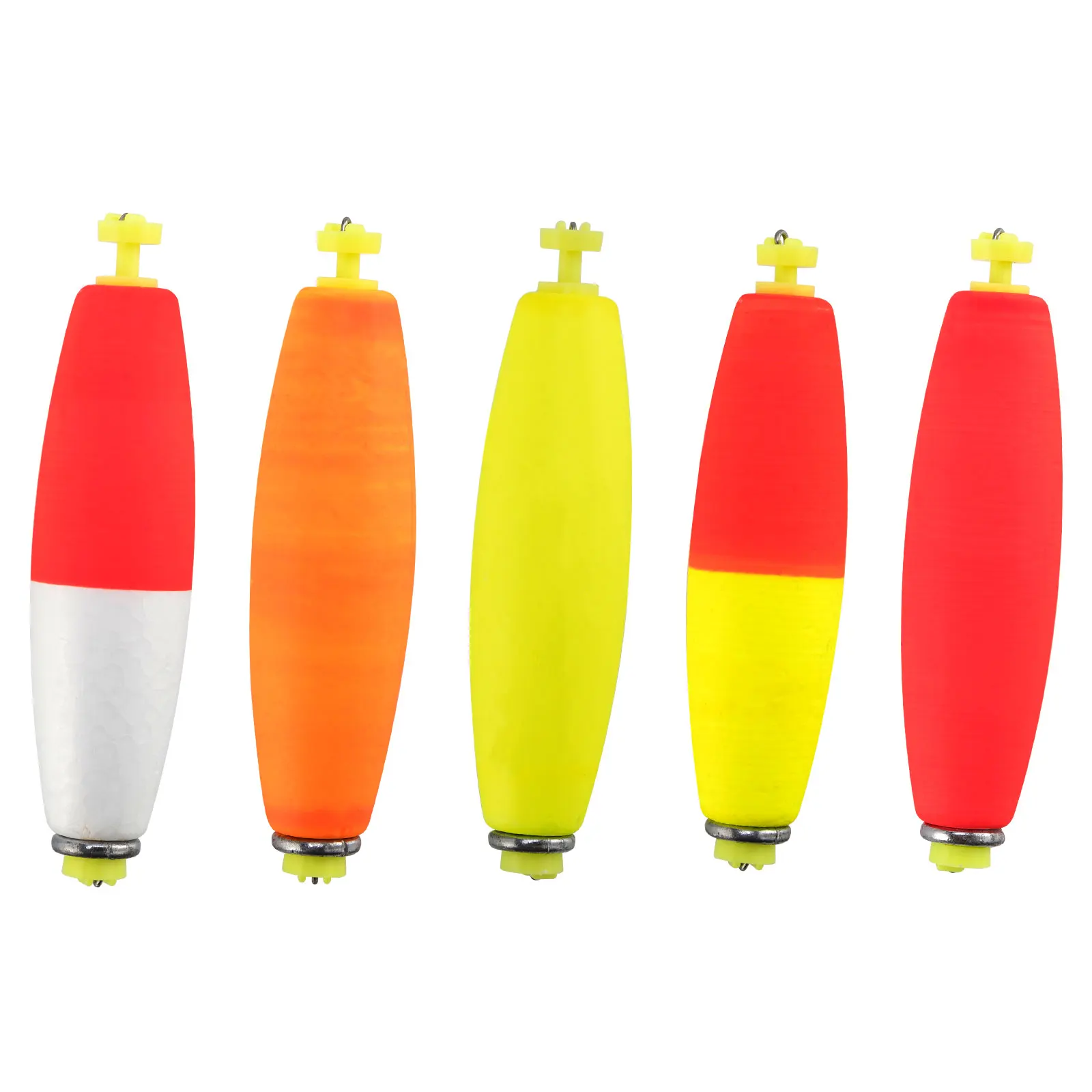 5pcs Fishing Weight Cigar Foam Float Bobber EVA Foam Buoy Strike Indicators Snap-on Cigar Shape for Bass Trout Crappie Panfish