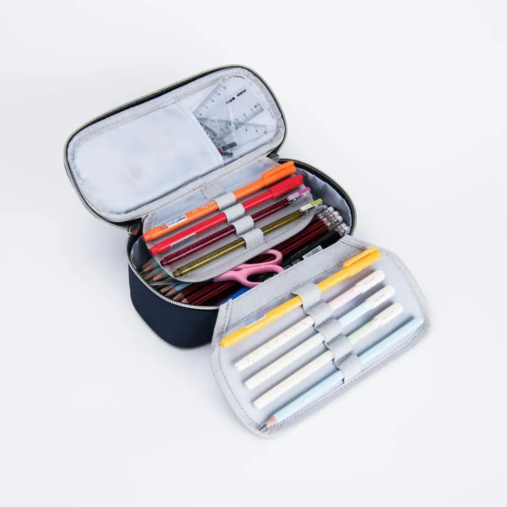 Large Capacity Pencil Case Code Lock Portable Waterproof Canvas Pencil  Bag School Pen Case Stationery