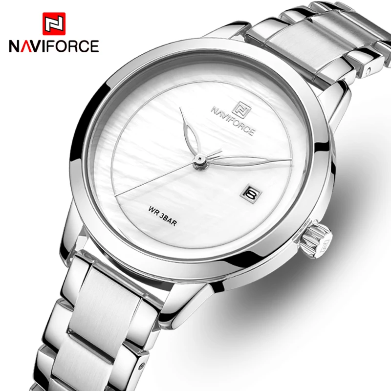 NAVIFORCE, relojes de lujo de marca superior para mujer, reloj impermeable a la moda para mujer, reloj de pulsera de cuarzo para mujer, reloj