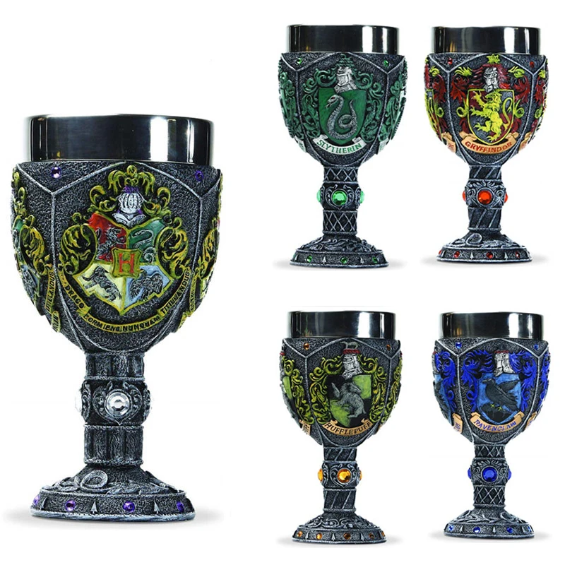 

Creative 3D Goblet Ha Rry Stainless Steel Linner Wine Glass 200ml Anime Coffee Cups and Mugs Drinkware Christmas Gifts Cola Cup