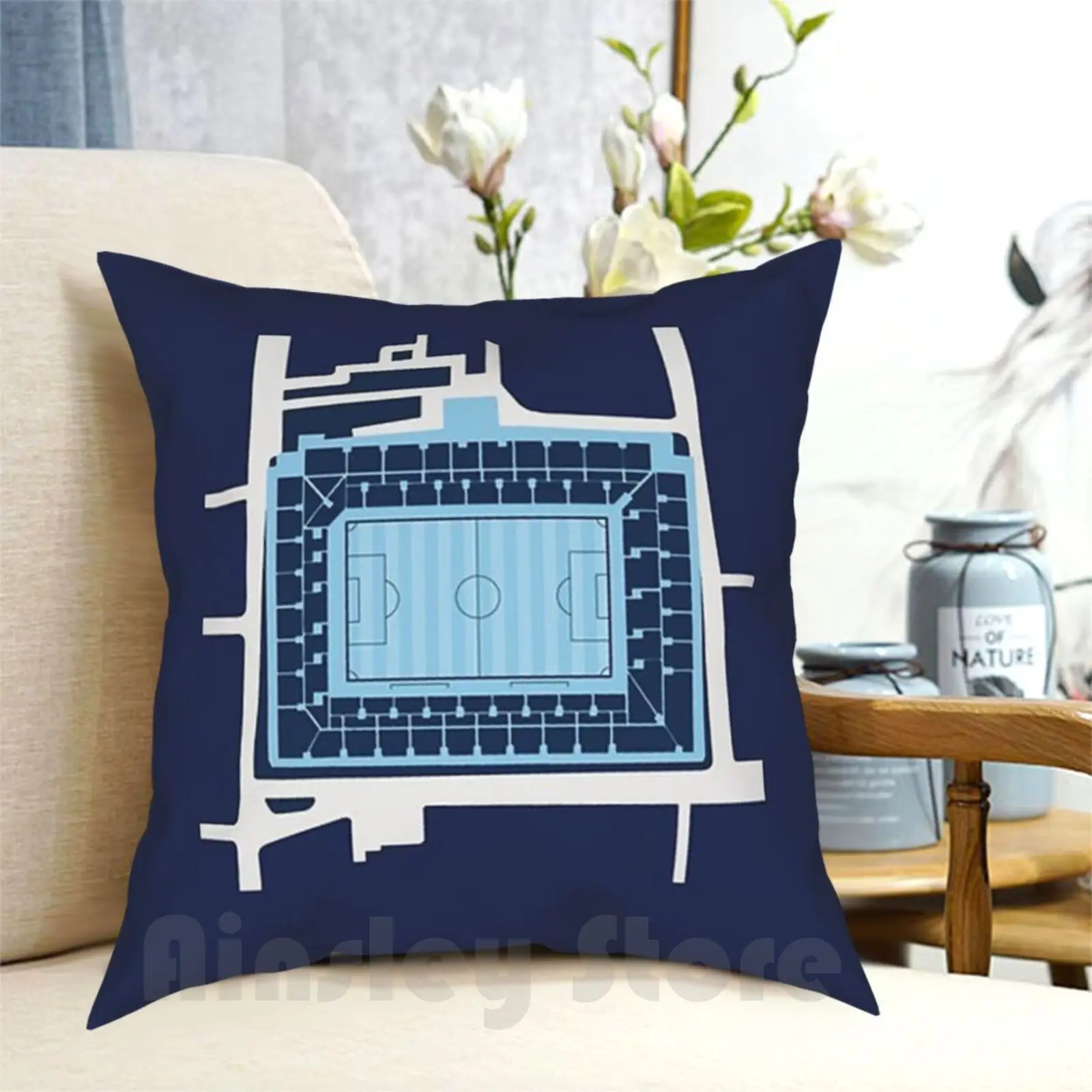 White Hart Lane Stadium Overhead Pillow Case Printed Home Soft Throw Pillow White Hart Lane Stadium Overhead Fashion New