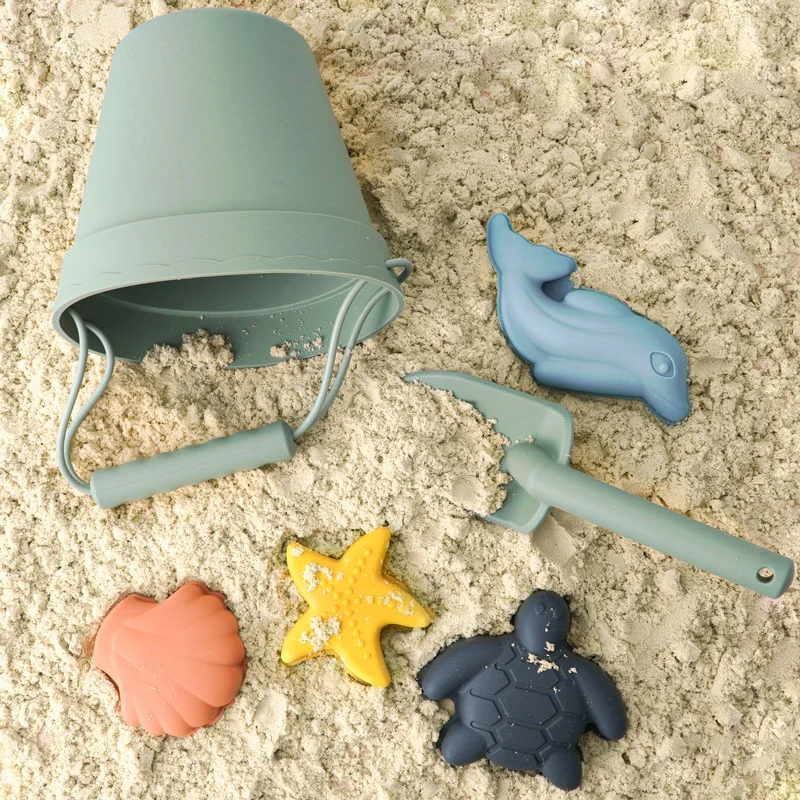 Baby Shower Gifts Outdoor Beach Baby Toys Food Grade Chewing Teether Toy Fashionable Healthy Shovel Sand Children\'s Products