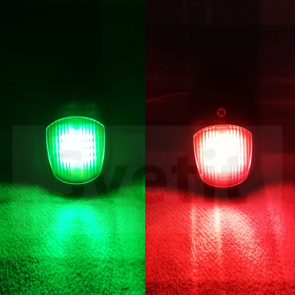 2pcs Navigation Lights For Boats 12V 24V Marine Yacht navigational lights Red and Green Marine Light
