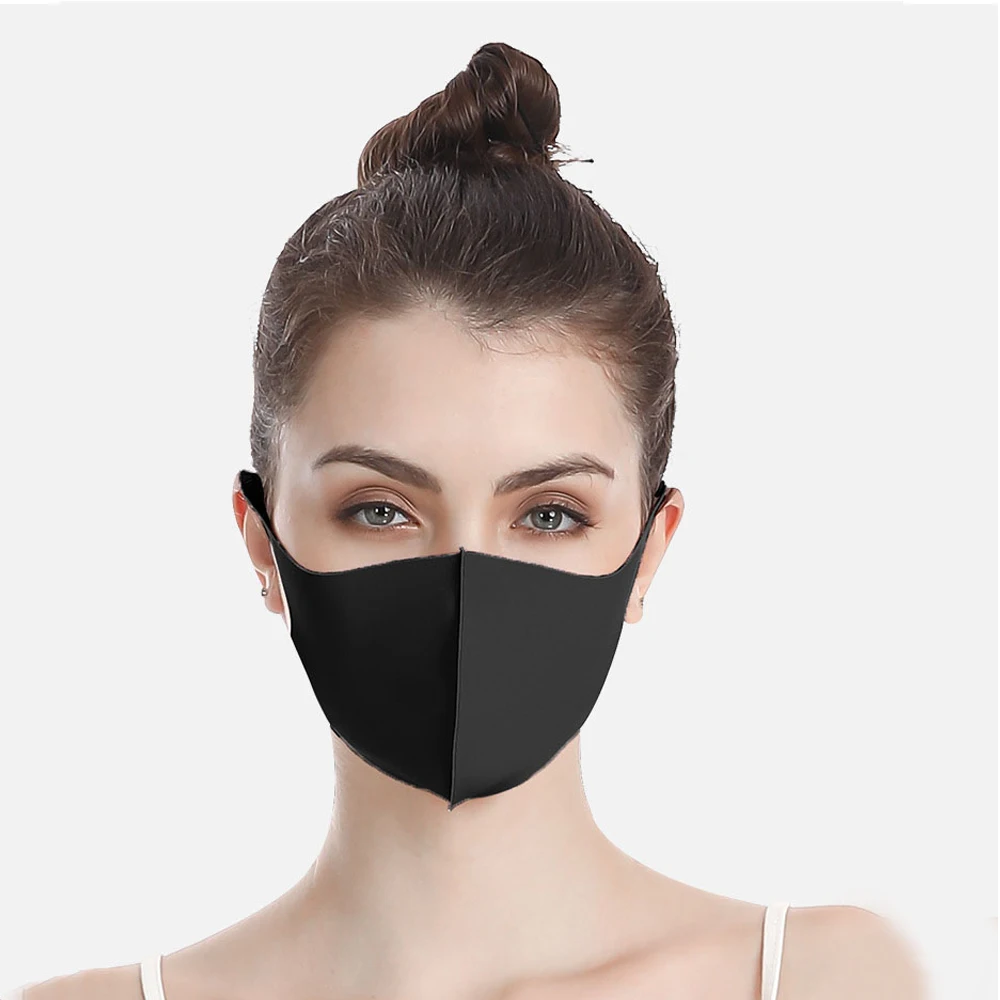 5Pcs/Lot Black Sponge Face Mouth Mask Unisex Face Mask Reusable Pollution Face Shield Washable Mouth Cover for Outdoor