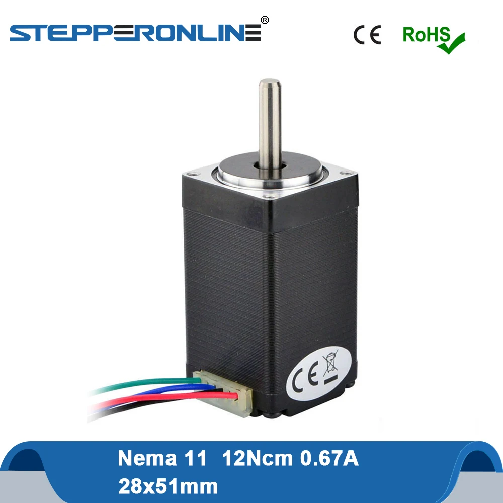 Nema 11 Stepper Motor 12Ncm(17oz.in) 0.67A 28x51mm 4-lead Nema11 Stepping Motor for DIY 3D Printer