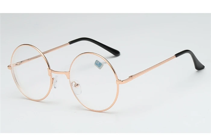 Runde Myopie-Brille für Damen und Herren, Retro-Metallbrille mit klaren Gläsern, kurzsichtige Brille, schwarz, silberfarben, goldfarbene Rahmen, -1,0, -1,5, -2,0 bis -4,0 – Detail 11