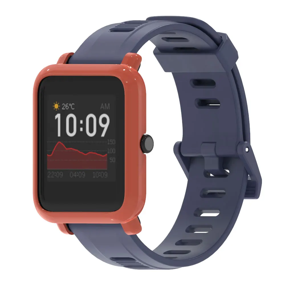 Для смарт-браслета Amazfit GTS/Aamzfit BIP S ремешок и чехол комплект силиконовые браслеты протектор чехол КРЫШКА ДЛЯ Huami Amazfit Смарт-часы