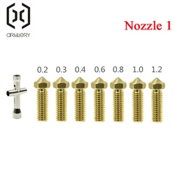 Volcano-Düse 0,2/0,3 mm 0,4 mm 0,6 mm 0,8 mm 1,0 mm 1,2 mm Kit geeignet für 1,75 Verbrauchsmaterial Artillerie 3D-Drucker Extruder Druckkopf