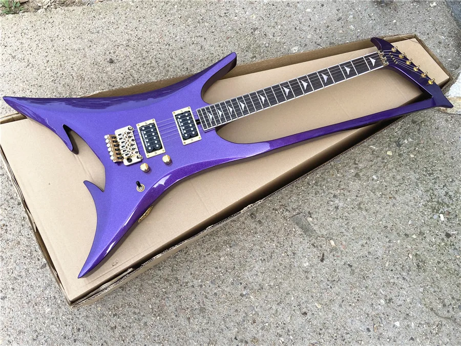 High quality custom version of the master special-shaped electric guitar metal purple free shipping