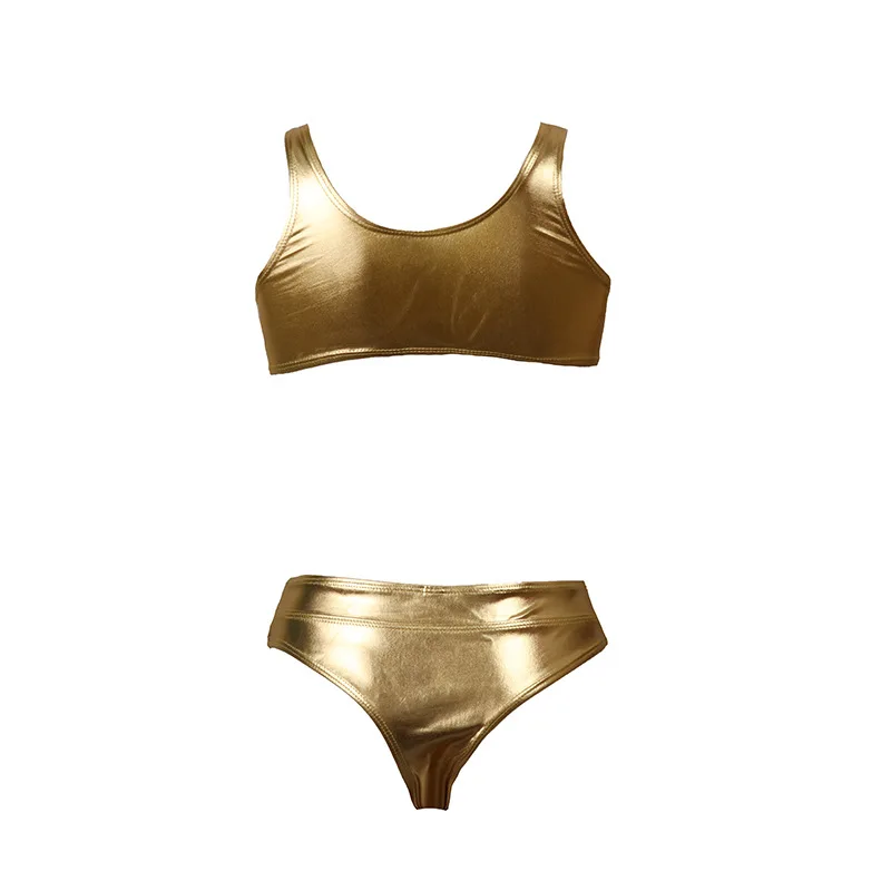 Neue Heiße Gold Helle frauen einteiliges Badeanzug Sexy Bandage Push Up Monokini Bademode Mode Beachwear -8