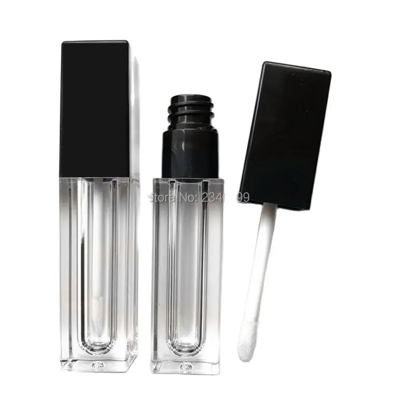 Lip Gloss container 5ML 10 Pieces /30 Pieces / 50 Pieces Black Square Bright Black Color Bottle Lip Glaze Tubes