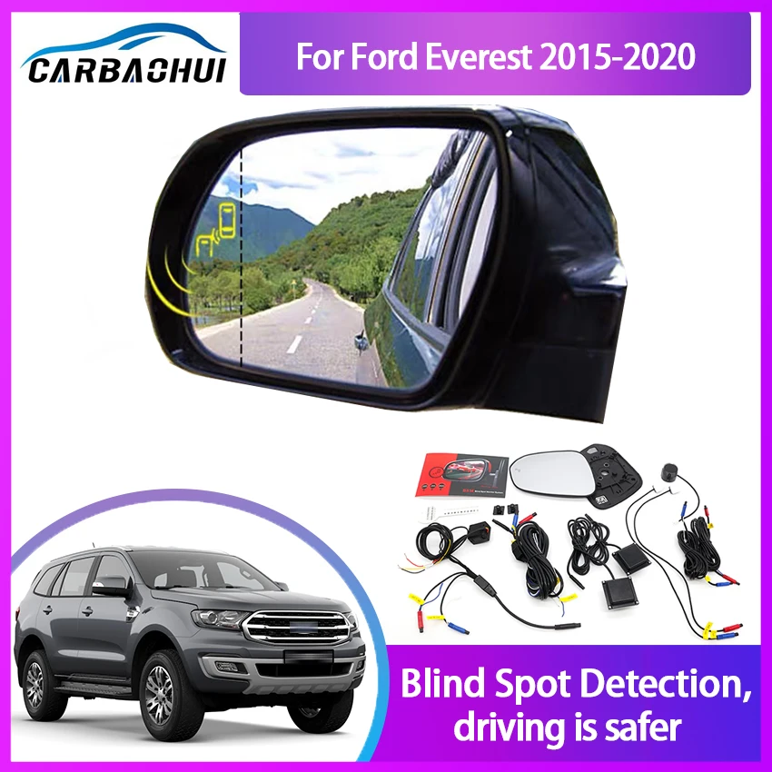 For Ford Everest 2015-2020 BSA BSM BSD Blind Spot Monitoring System 24GHZ Millimeter Waves Radar Sensor Mirror LED Light Warning