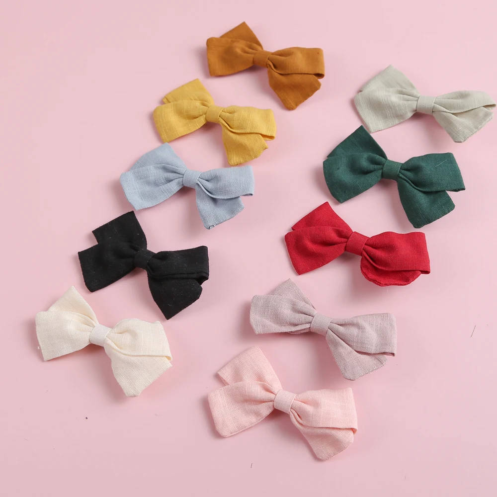 Lovely Hair Clips For Baby Girls Spring Hair Accessories Cotton Kids Infant Hair Bows Hairpin Princess Barrette Child 23 Colors