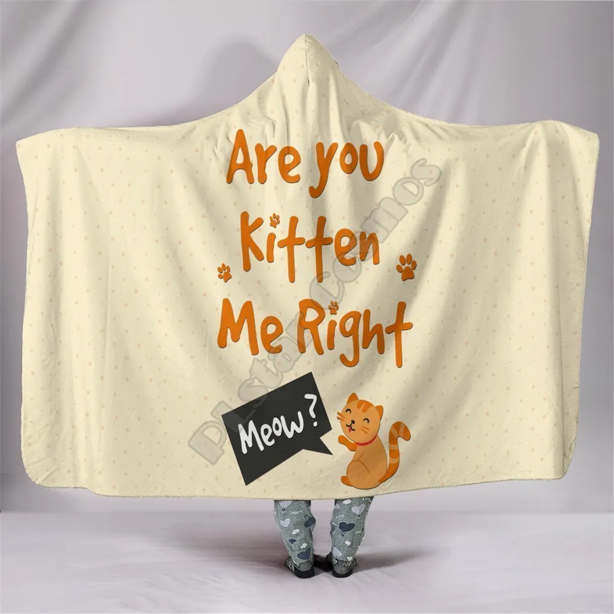 

You're Kitten Me 3d Printed Hooded Blanket Adult Kids Sherpa Fleece Blanket Cuddle Offices Cold Weather Gorgeous