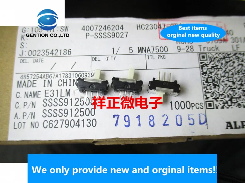 

10pcs 100% orginal new slide switch SSSS912500 3-pin 2 gear toggle switch