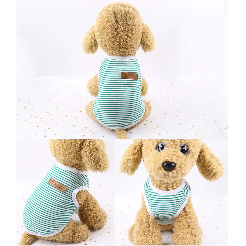 Cute Pet Clothes Striped Cat Clothing Soft Summer Vest Cat Clothes for Cat Kitten Shirt Pet T-shirt Cat Costume Small Dog Clothe