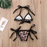 0-24Months Baby Girls Swimsuits Toddler Girls Leopard Print Swimwear For Girls Bikini Set 2024 Summer Infant Girls Bathing Suits 4