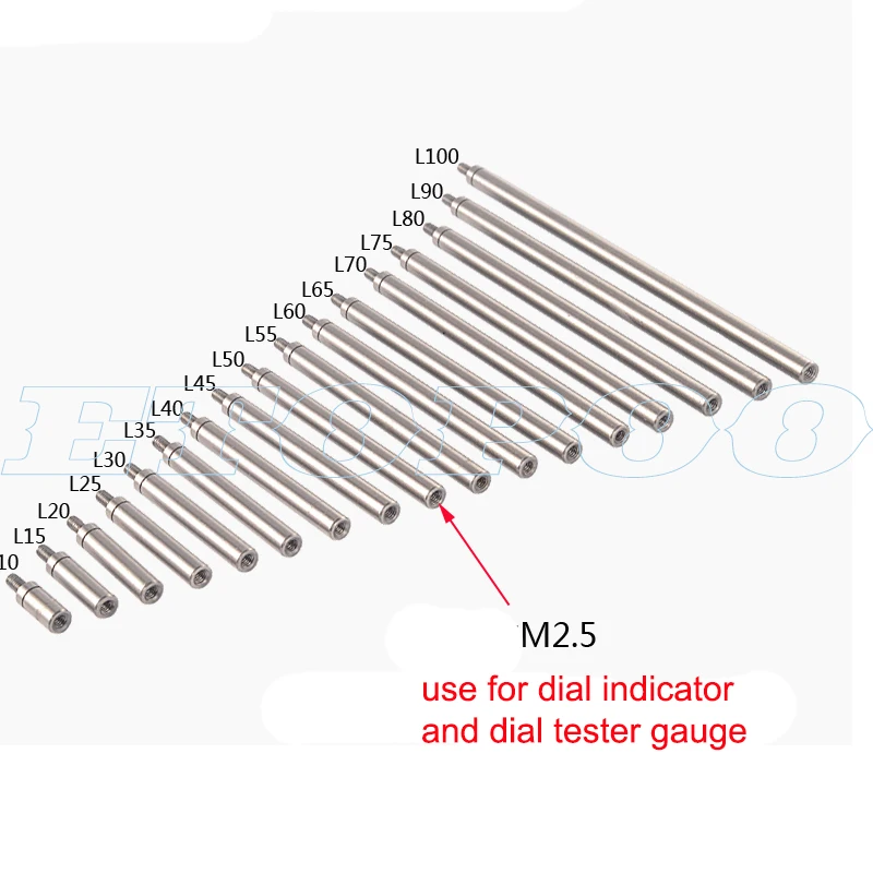 10mm-100mm Extension Rods For Dial Indicators Probe Connecting Rod HSS Accessory More Specifications M2.5 Measuring Tools