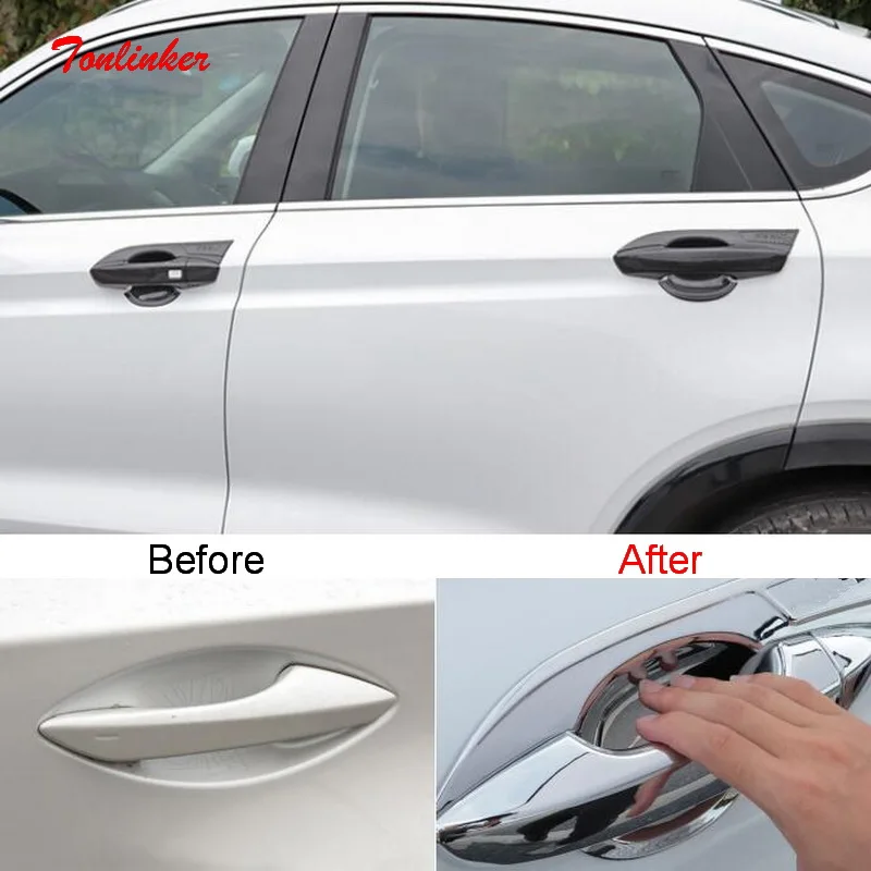 

Tonlinker Exterior Car Door Handle/Bowl Cover Case Stickers For Geely Tugella FY11 2019-20 Car Styling 4 PCS ABS Cover Stickers