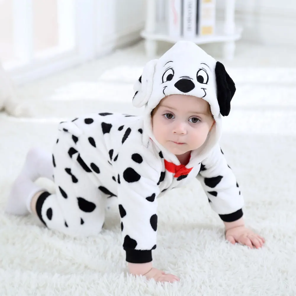 Umorden Baby Dalmatiner Spotty Hund Kostüm Kigurumi Cartoon Tier Infant Kleinkind Overall Flanell Halloween Fancy Kleid