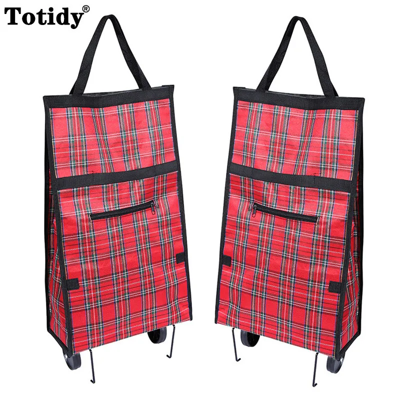 Portable Folding Reusable Shopping Bags Small Pull Cart Buy Shopping Trolley Bag With Wheels Fruit Vegetables Bag Food Organizer