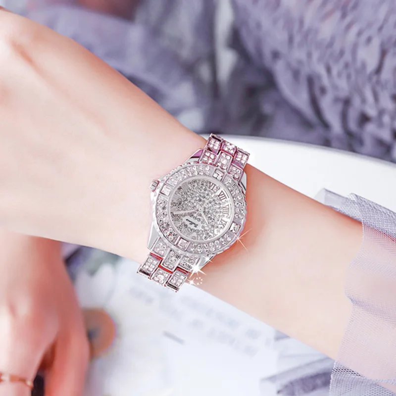 Luxury Women Watches Fashion Woman Rhinestone Watch Austria Crystal Ceramic Watches Female Quartz Wristwatches Lady Dress Watch