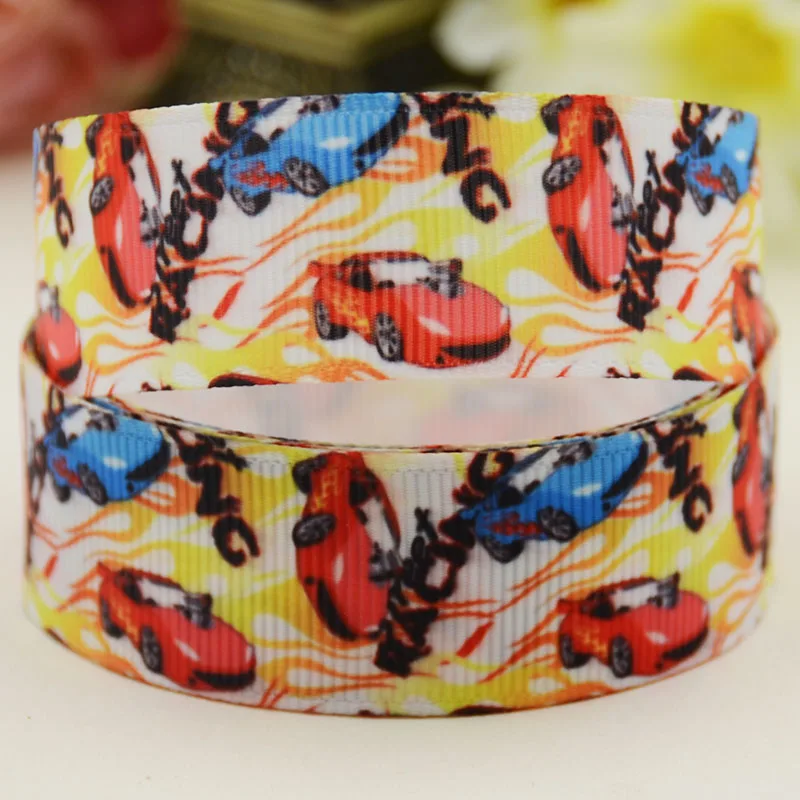 22mm 25mm 38mm 75mm Car cartoon printed Grosgrain Ribbon party decoration 10 Yards satin ribbons