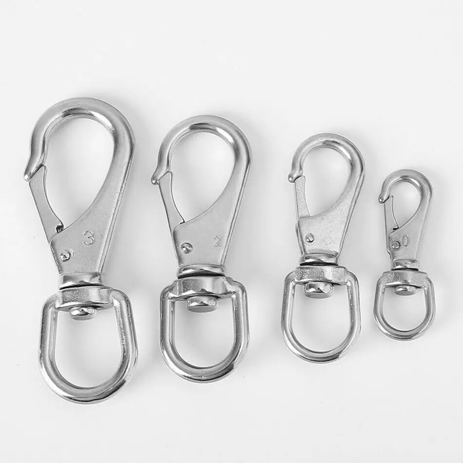 

Swivel Eye Snap Hook Universal Hook Rotating Ring 304 Stainless Steel Spring Buckle Chain Climbing Carabiner M4 M5 M6 M7