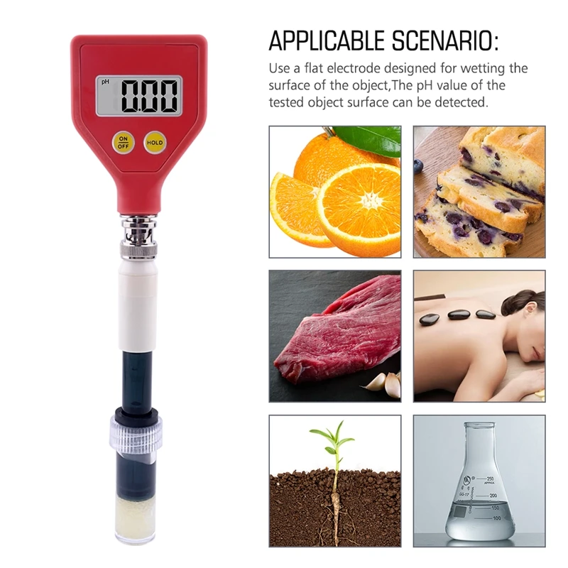 Imagem -06 - Medidor de ph da Superfície para Beleza da Pele Eletrodo Verificador de ph para o Solo Couro Papel Emulsão Capilar Água Alimentos Medidor de Acidez