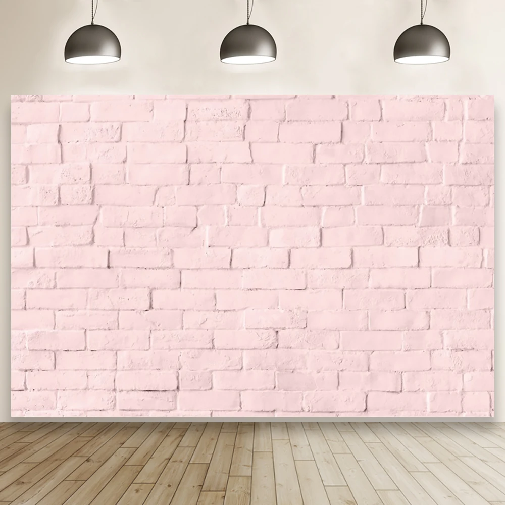 

Laeacco Pink Brick Wall Room Art Decoration Birthday Portrait Party Backdrop Photographic Photo Background For Photo Studio