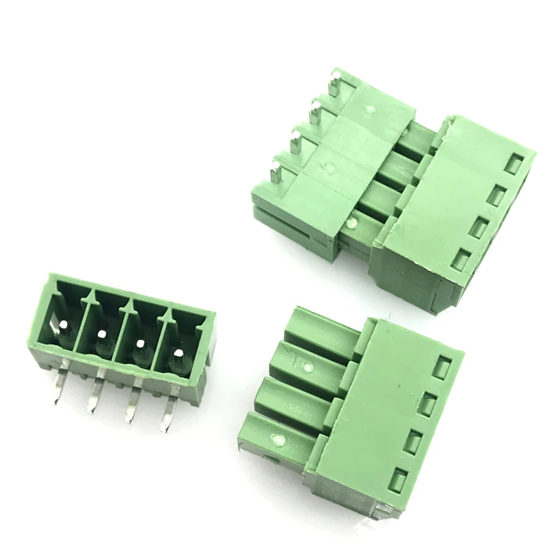 100 Set 3.5MM PCB Pluggable Terminal Block Connectors 2/3/4/5/6/7/8/9/10P Straight Pin KF15EDG-3.5 Copper Green RoHS