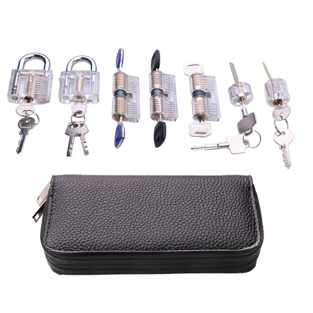 24pcs Locksmith Tools Kit Remove Pick Tool with Various Transparent Lock Pick Tool Set for Locksmith Beginner