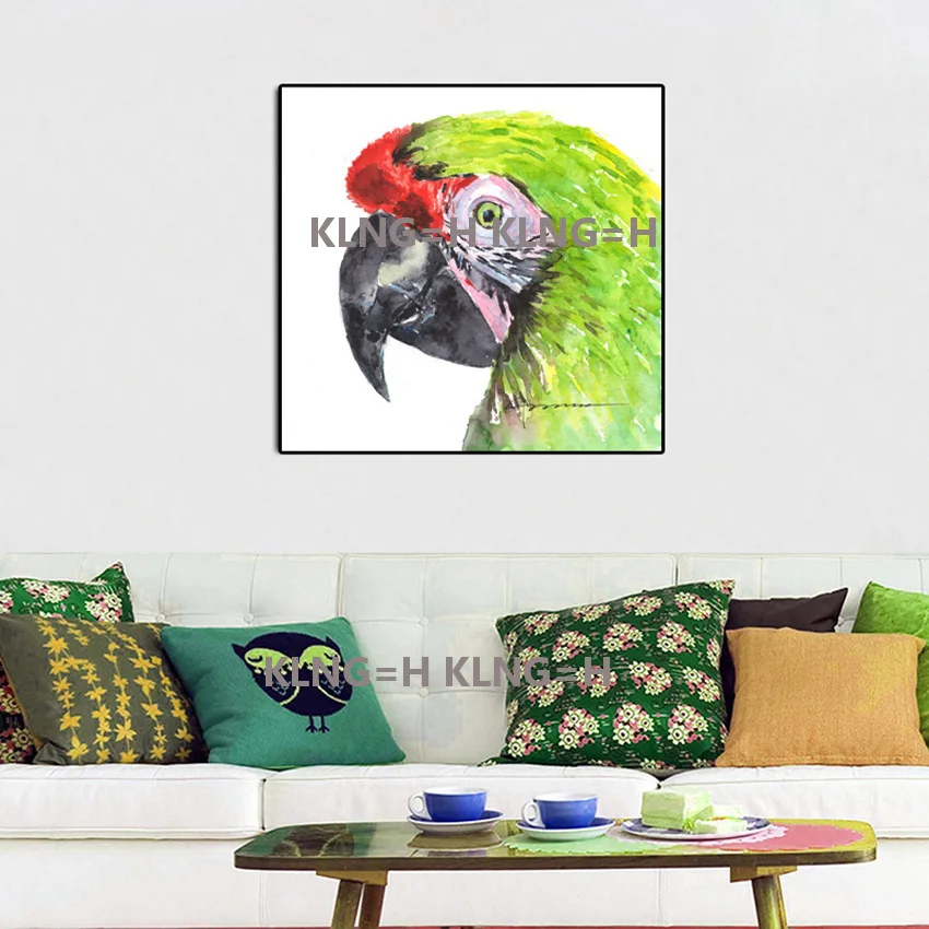 Beautiful parrot bird abstract painting hand-painted wall art painting on the canvas of modern oil picture art exhibits