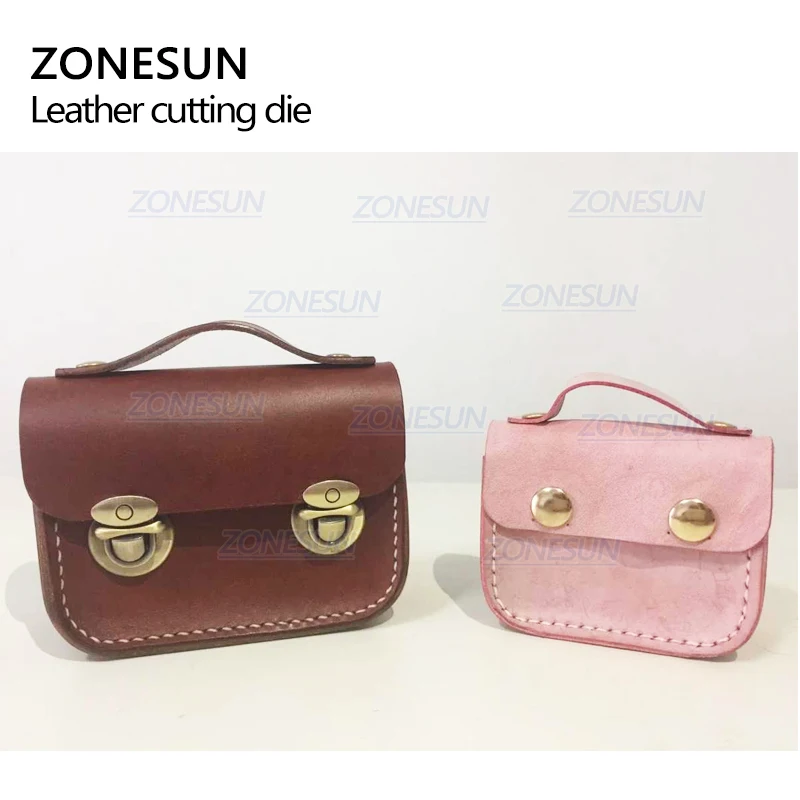 ZONESUN Crossbody Bag Leather Cutting Die Custom Handbag Punching Tool Coin Purse Steel Rule Die Small Wallet Cutter Die Cuts