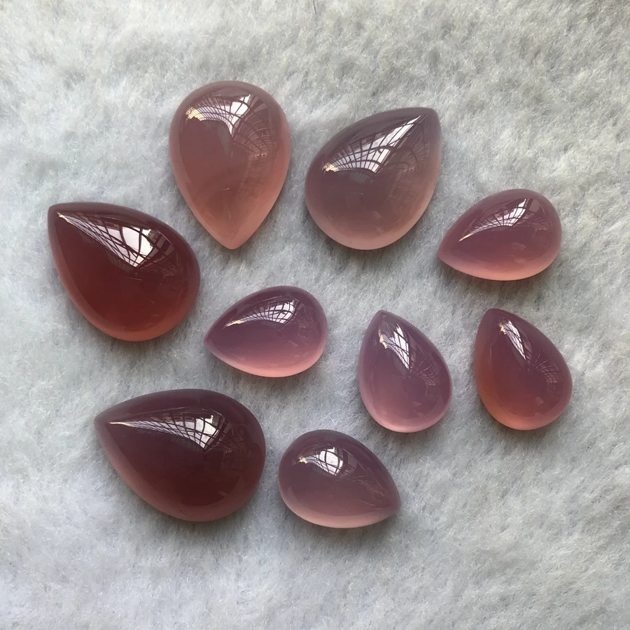 الأرجواني العقيق العقيق حبة كبوشن بالجملة 4 قطعة/الوحدة أحجام متنوعة 10x14 مللي متر إلى 18x25 مللي متر الكمثرى جوهرة حجر لجوه الخاتم #5