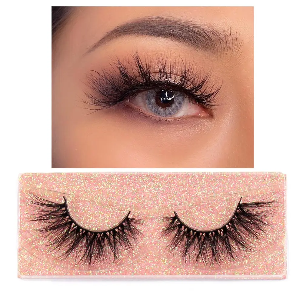FOXESJI 3D Nerz-Wimpernbüschel Flauschige Dichte Streifenwimpern Verlängerung Hochvolumige Falsche Wimpern Natürliche Weiche Nerzwimpern – Detail 22
