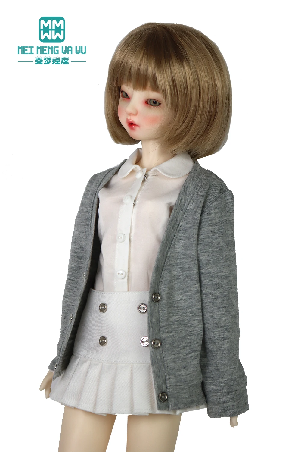 BJD Quần Áo 43CM 1/4 MSD Búp Bê BJD Accessoreis Đồ Chơi Bóng Khớp Thời Trang Búp Bê Cardigan, Chân Váy Maxi Xẻ Tà, Giày Da