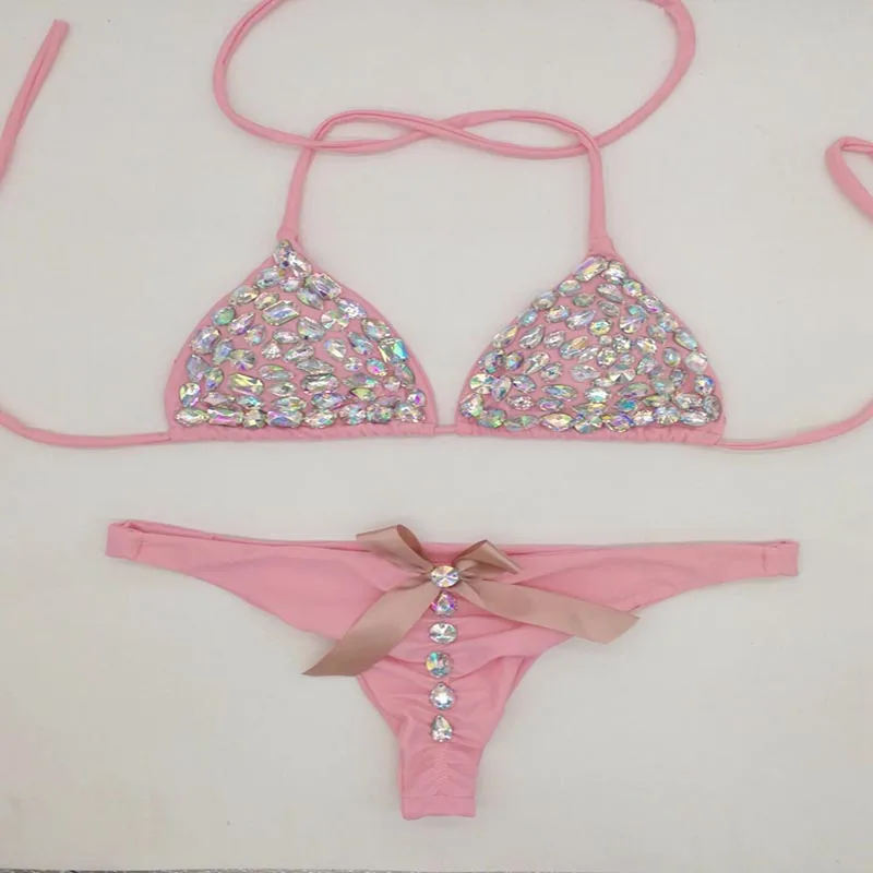 2020 venus wakacje nowy bandaż bikini set diament rhinestone stroje kąpielowe push up strój kąpielowy biquini seksowne damskie stroje plażowe