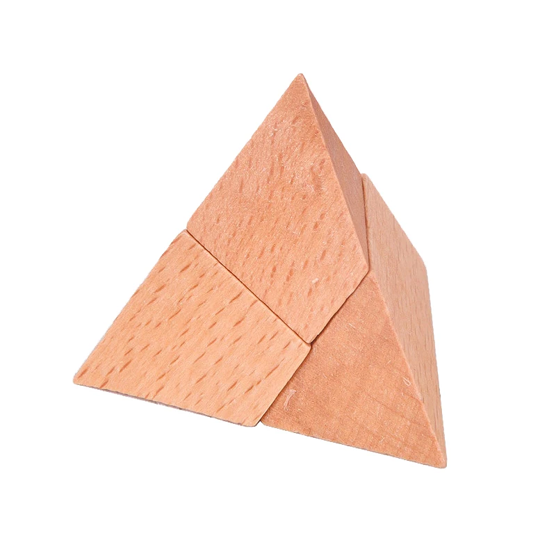 IQ Brain Teaser Pyramid Kong Ming Lock Lu Ban Lock 3D Wooden Interlocking Burr Puzzles Game Classical Toys For Adults Kids