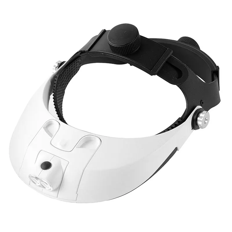 Hands Free Head Headband Helmet Magnifier Glasses Loupe Head Magnifier With LED Light and 5 lenes