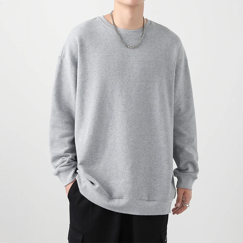 Brand Fashion Men Sweatshirts Spring Autumn Clothing Solid Color Male Casual Cotton Tops O-neck Pullovers 11 Colors Size S-3XL