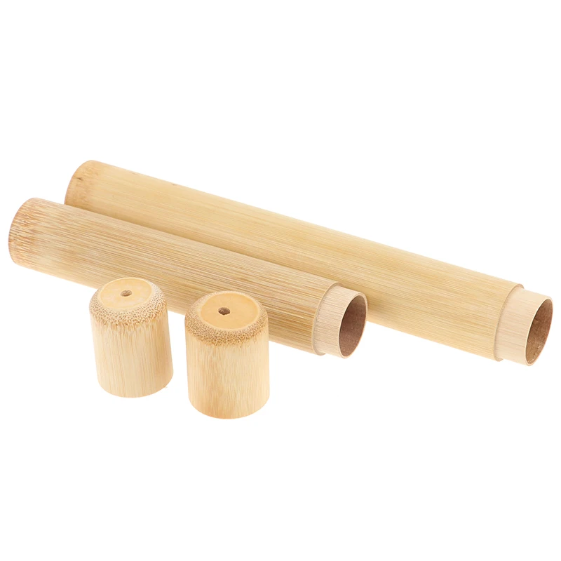 Tubo de bambú Natural para cepillo de dientes, estuche de viaje respetuoso con el medio ambiente, 1 piezas, portátil, hecho a mano, 21/16cm